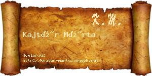 Kajtár Márta névjegykártya